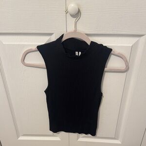 Comune Black Ribbed Tank Top